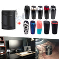Car Interior Trash Can with Lid for Small Leakproof Bin (—)
