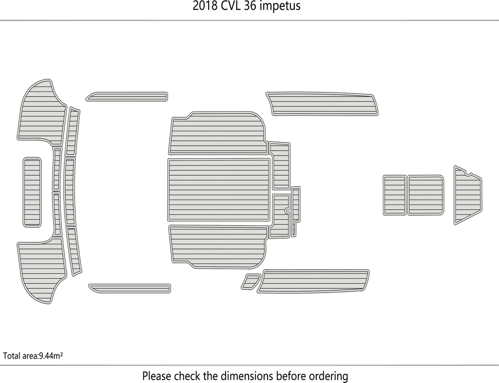 EVA Foam Teak Deck Flooring Mat for CVL 36 Impetus (2018)