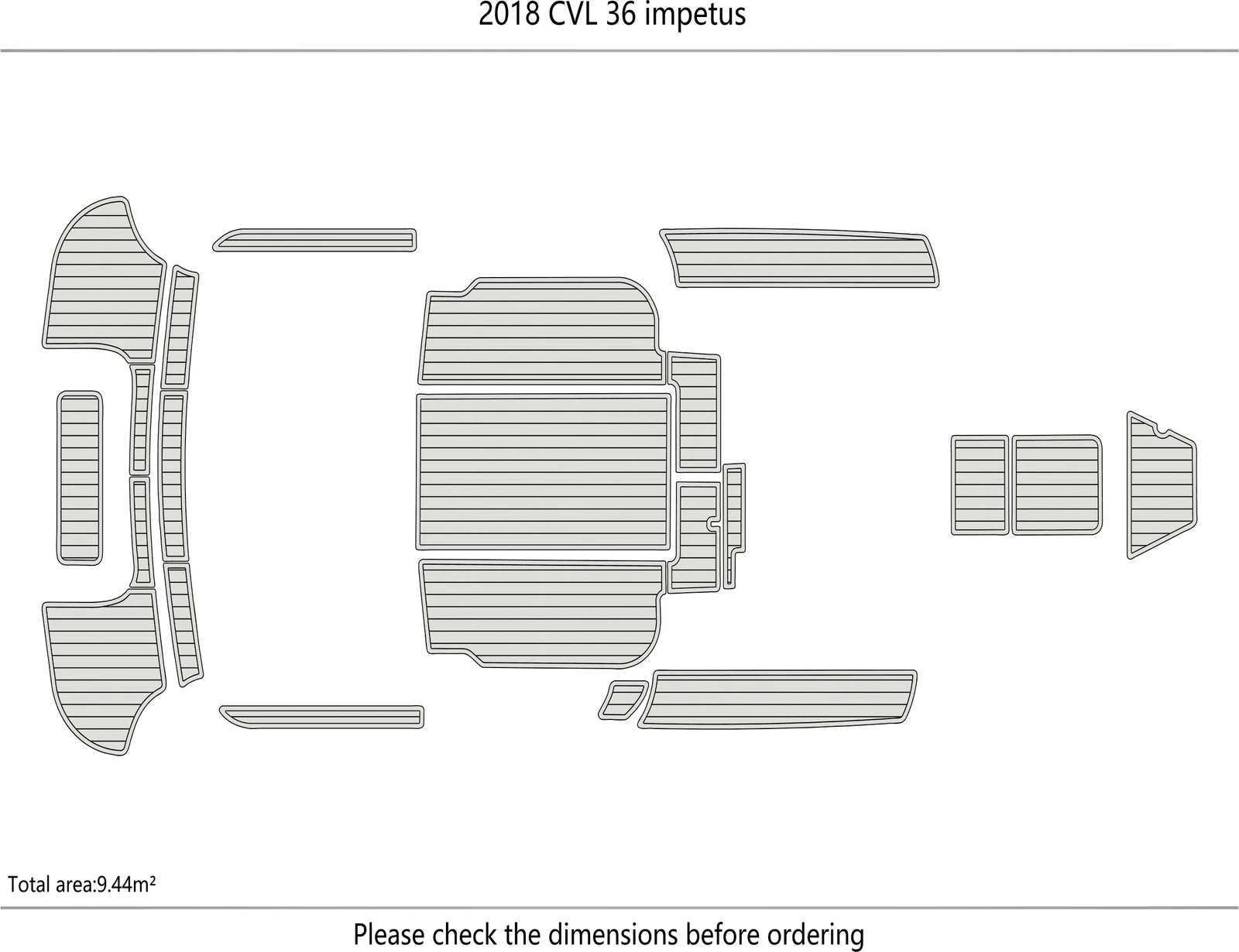 EVA Foam Teak Deck Flooring Mat for CVL 36 Impetus (2018)