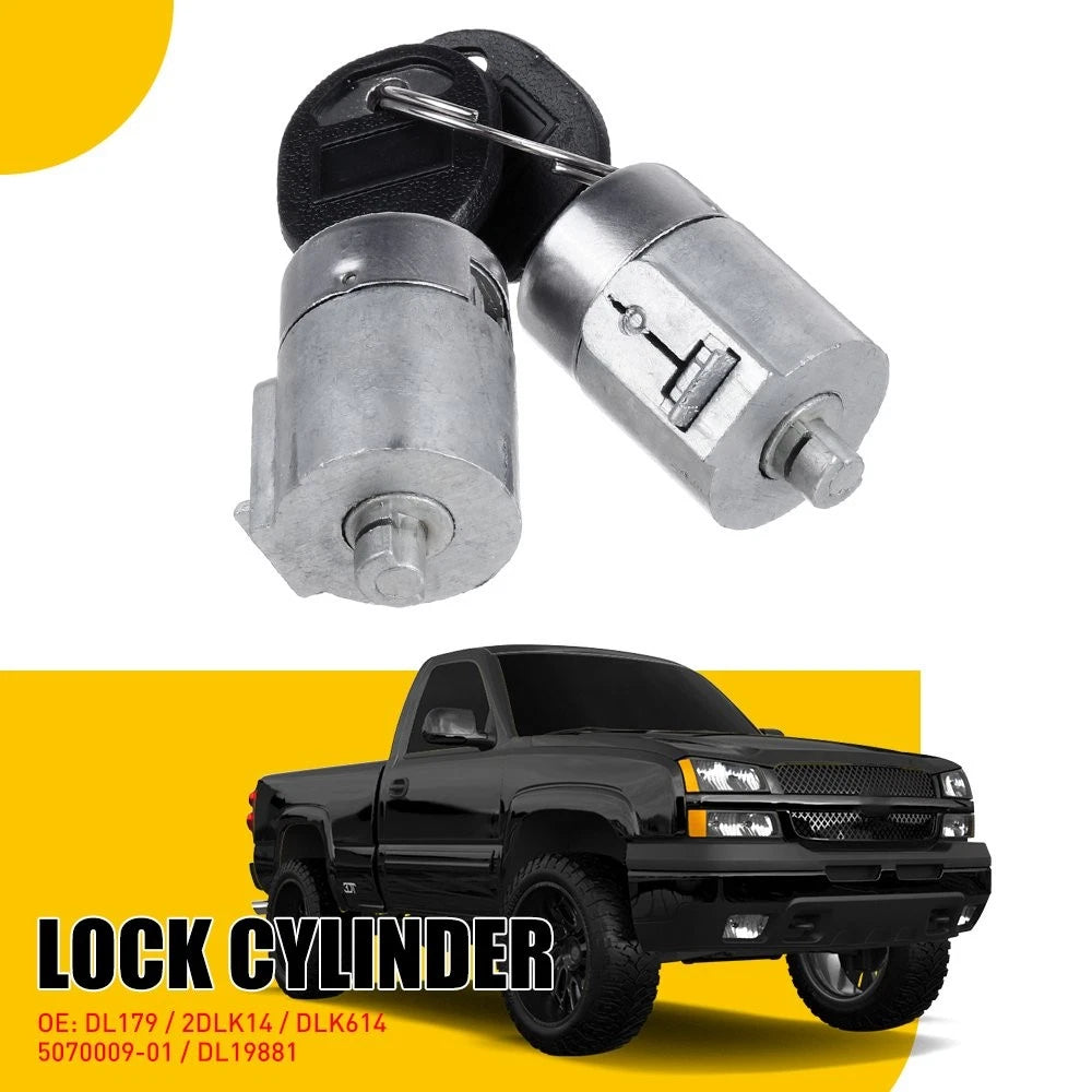 Door Lock Cylinder Set with 2 Keys for Chevy GMC Truck Suburban (1995–2000)