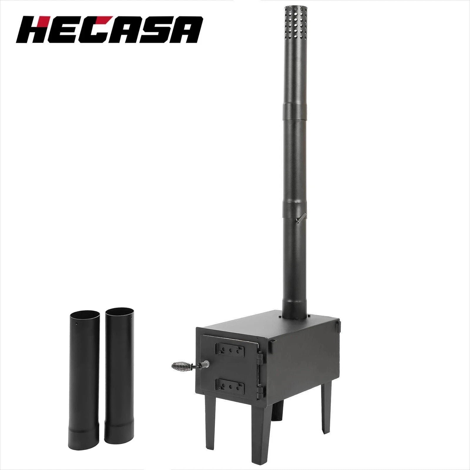 Outdoor Tent Wood Burning Stove with Chimney Pipe - Portable Cooking Solution