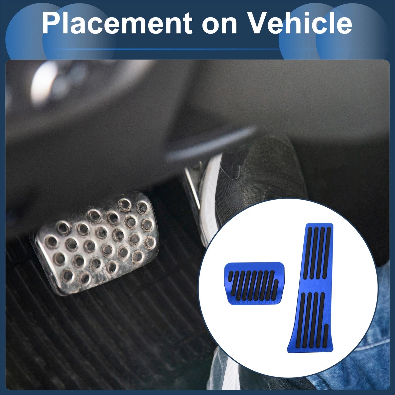 2 Pcs Automatic Foot Accelerator Pedal Covers for Ford Explorer (2020–2023) Blue