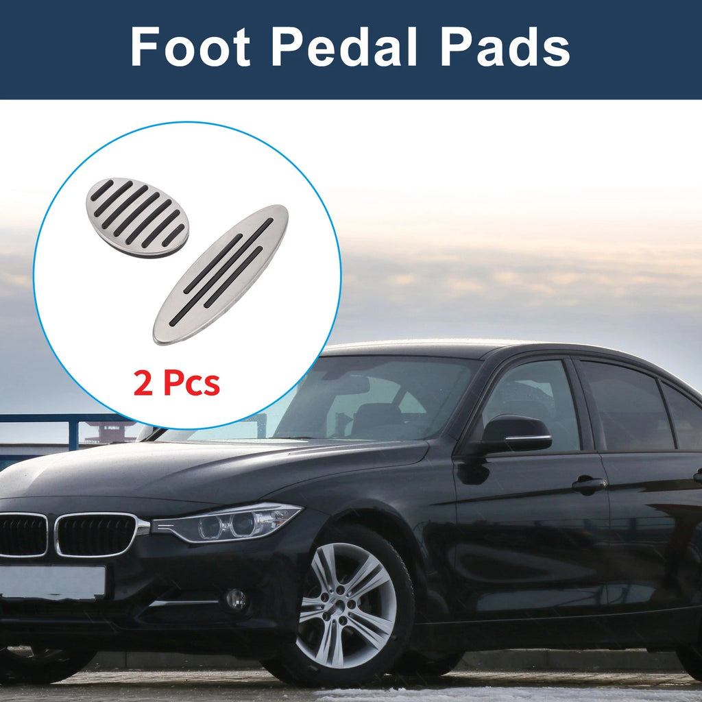 2X Foot Accelerator Pedal Covers for BMW Mini Coupe (R58) (2012–2015) Silver Tone
