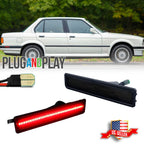 2X Smoked Lens Red LED Rear Bumper Side Marker Lights for BMW E30 E34 (1982–1996)