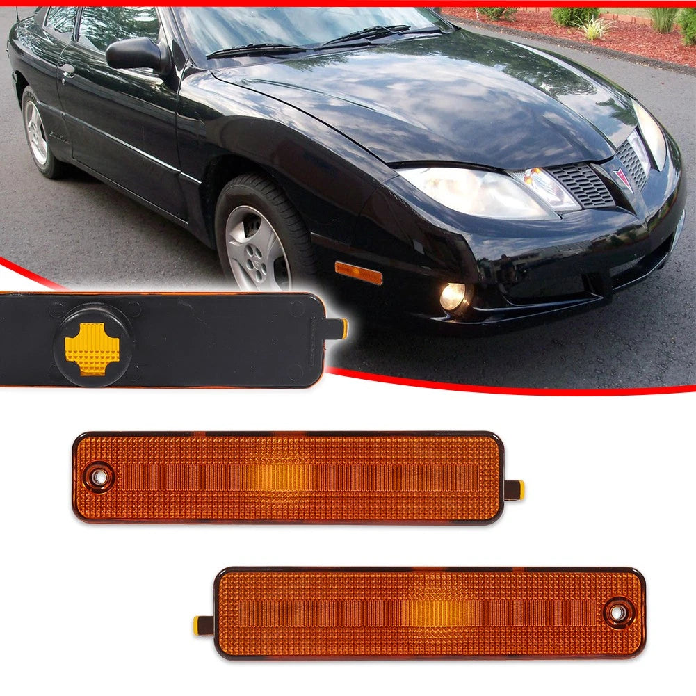2X Amber Lens Front Fender Side Marker Lights for Pontiac Sunfire (2000–2005)