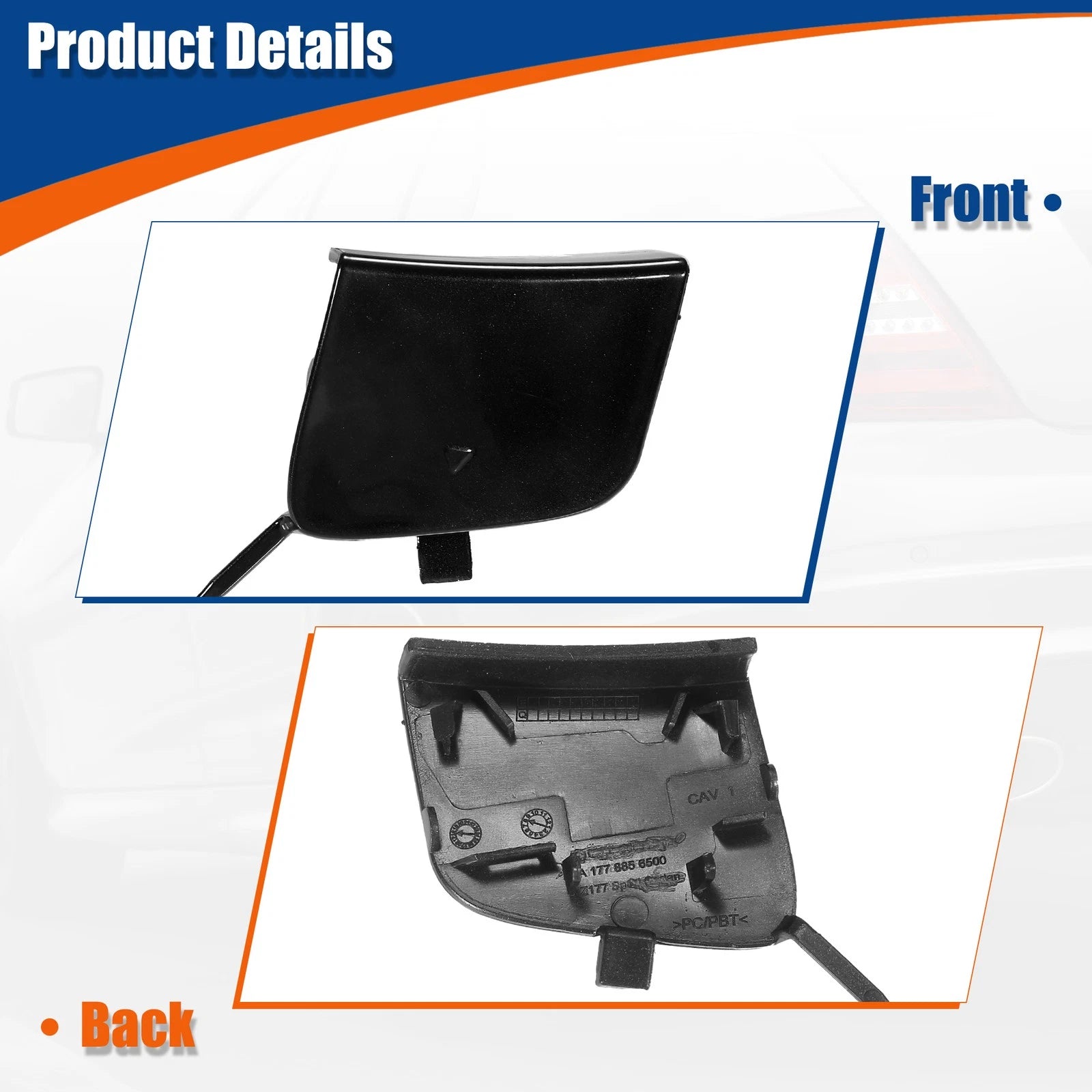 Tow Hook Cover for Mercedes-Benz A Class (2013–2018) No.A1778856500 Black