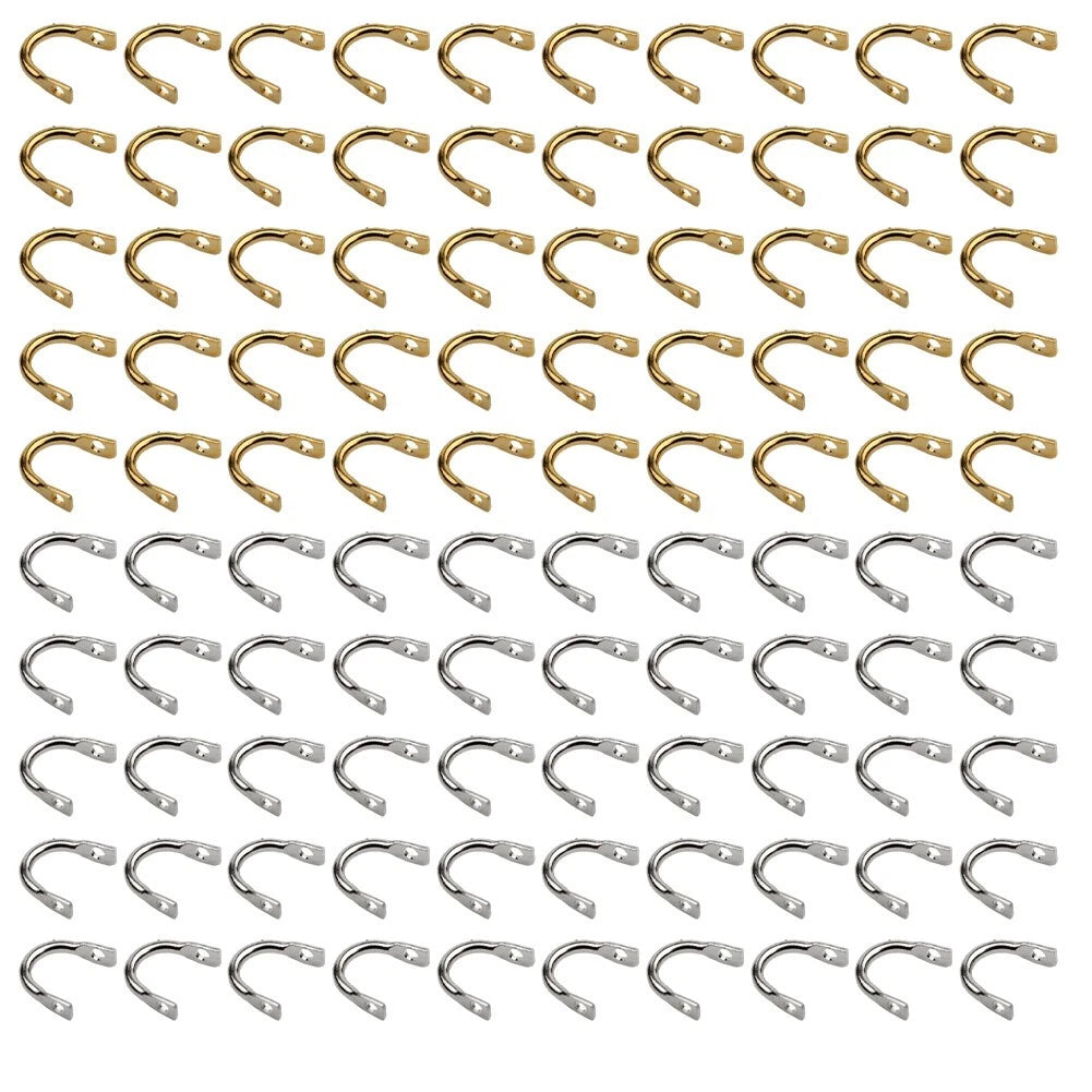 50pcs Brass Lure Spinner Rings U Shaped Buckle 6x6mm for Fishing Lures