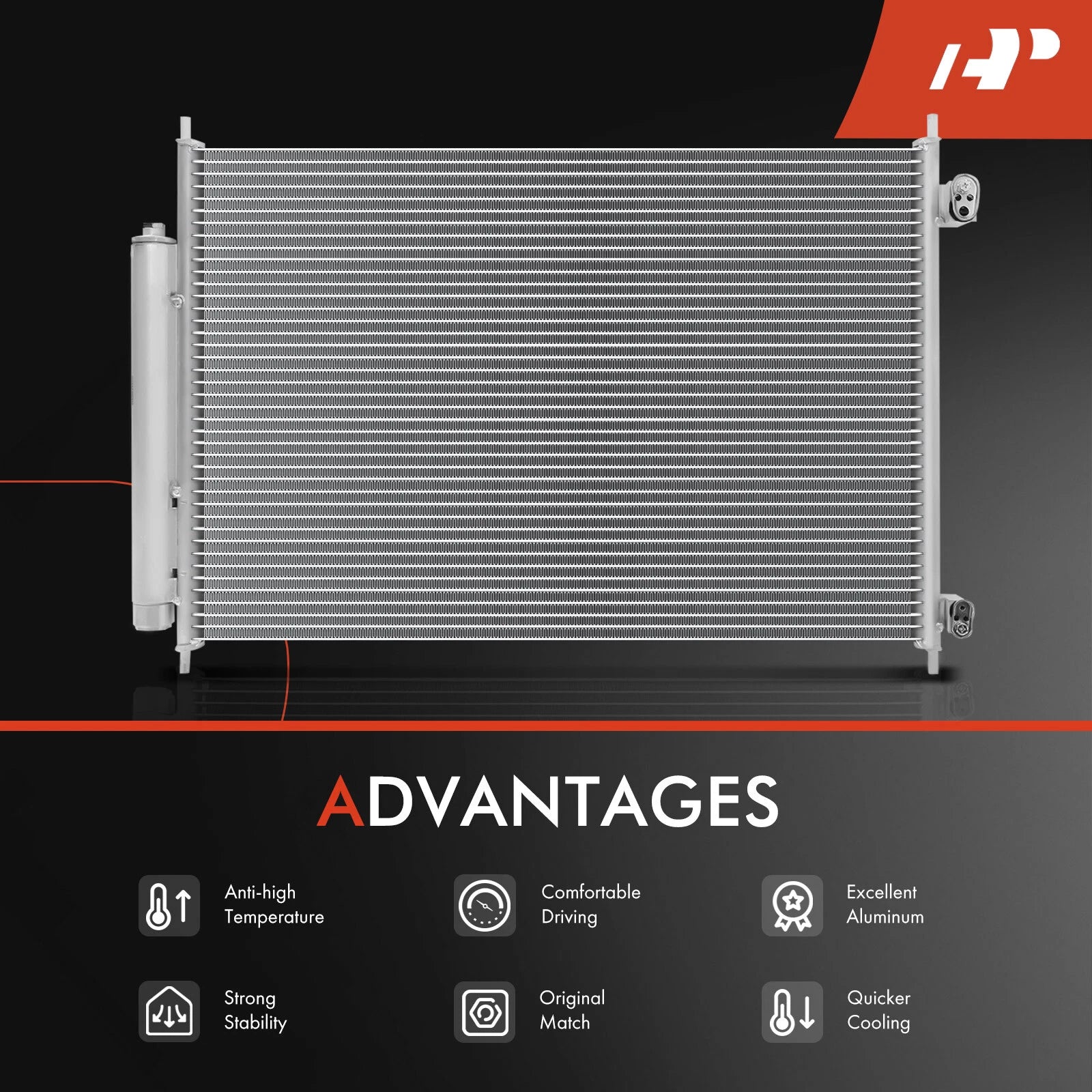 A/C Condenser with Receiver Drier & Bracket for Nissan Rogue (2014-2020)