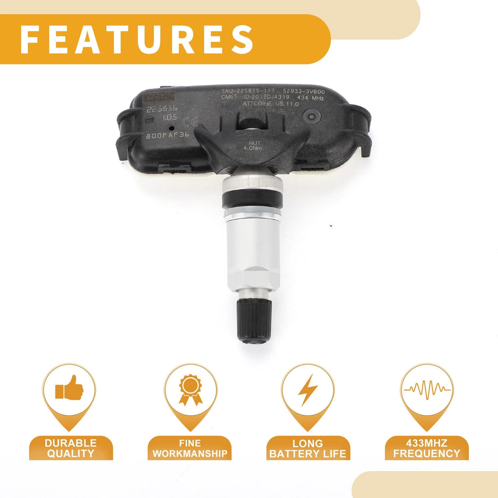 Tire Pressure Sensor for Hyundai Azera (2014–2017) TPMS 529333V600 433MHz