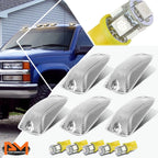 5-Piece Cab Roof Running Light Chrome Housing Yellow LED for Chevy GMC C/K (1988–2002)