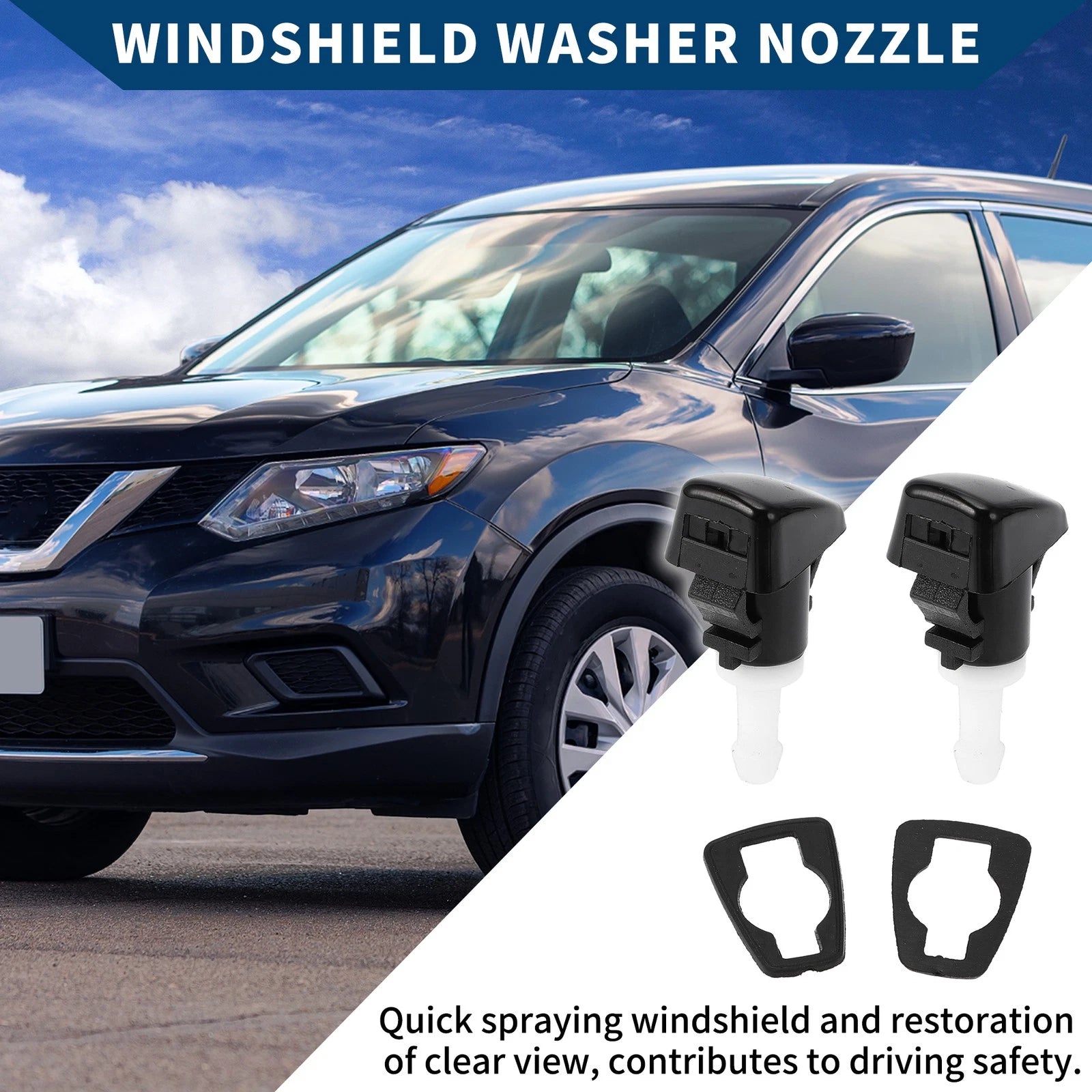 2pcs Front Windshield Washer Nozzles No. 4805742AB for Dodge Durango (2011–2023)