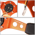 NRG Innovations RST-006OR 350mm Deep Dish Leather Steering Wheel for Universal