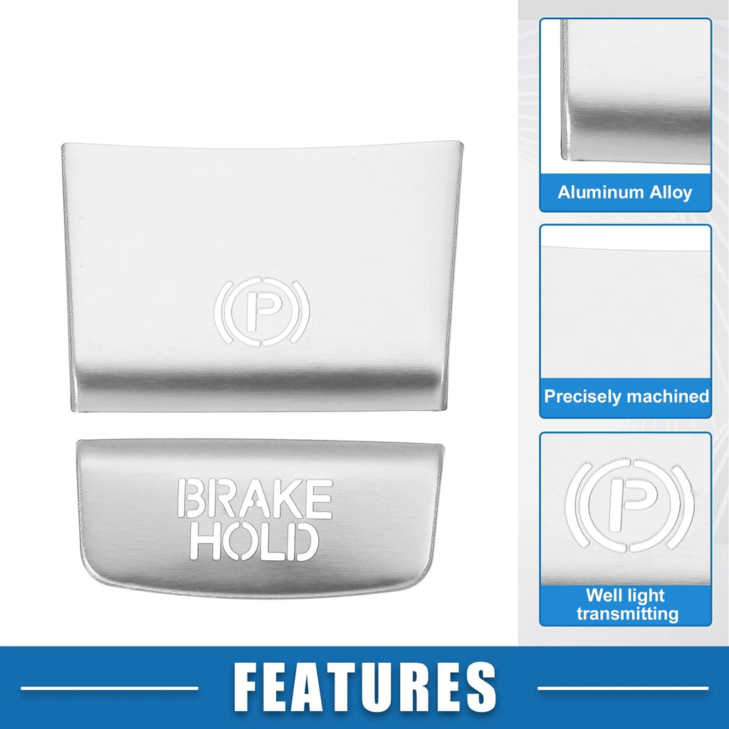 2pcs Handbrake Button Sticker for Honda HR-V (2016–2022) Silver Tone