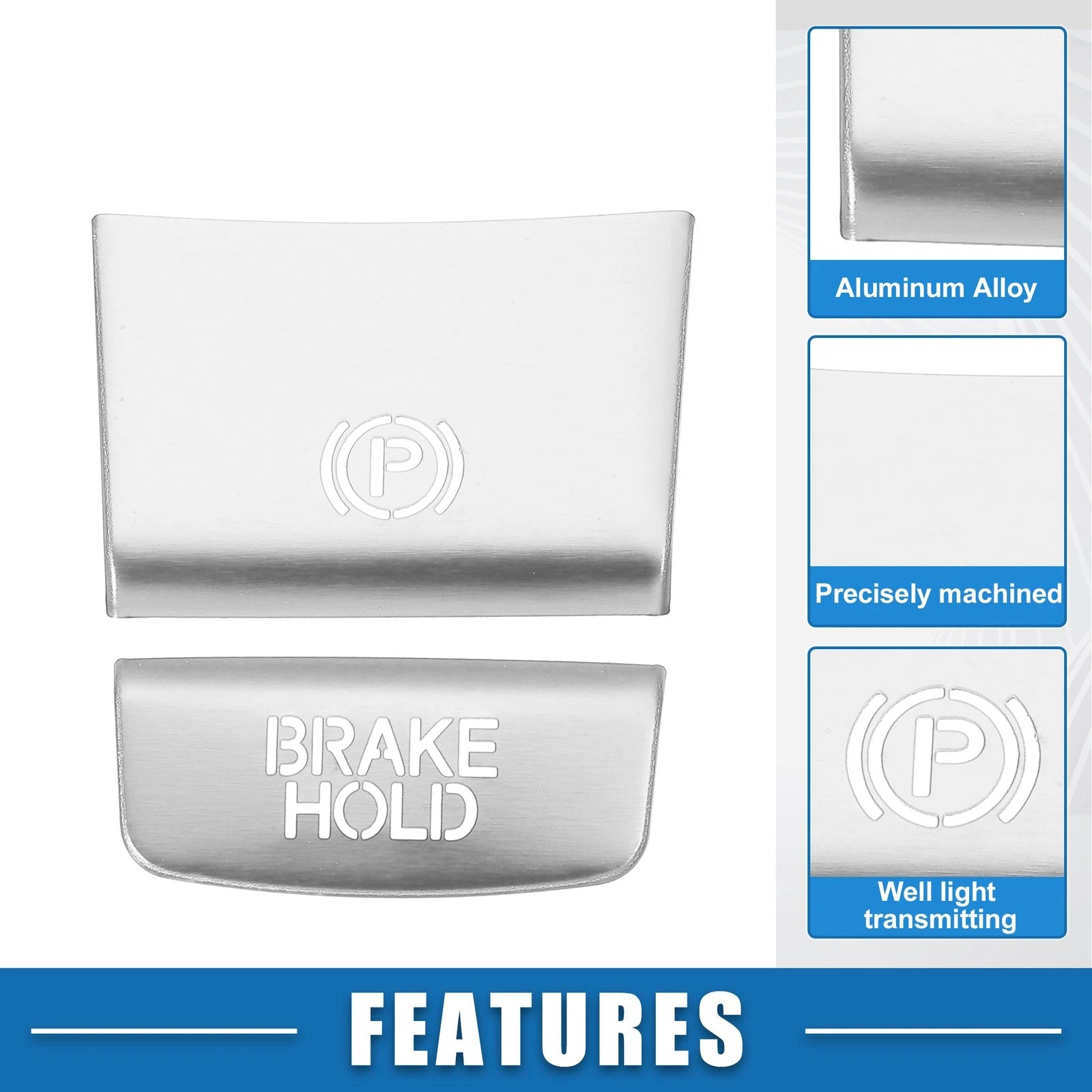 2pcs Handbrake Button Sticker for Honda HR-V (2016–2022) Silver Tone