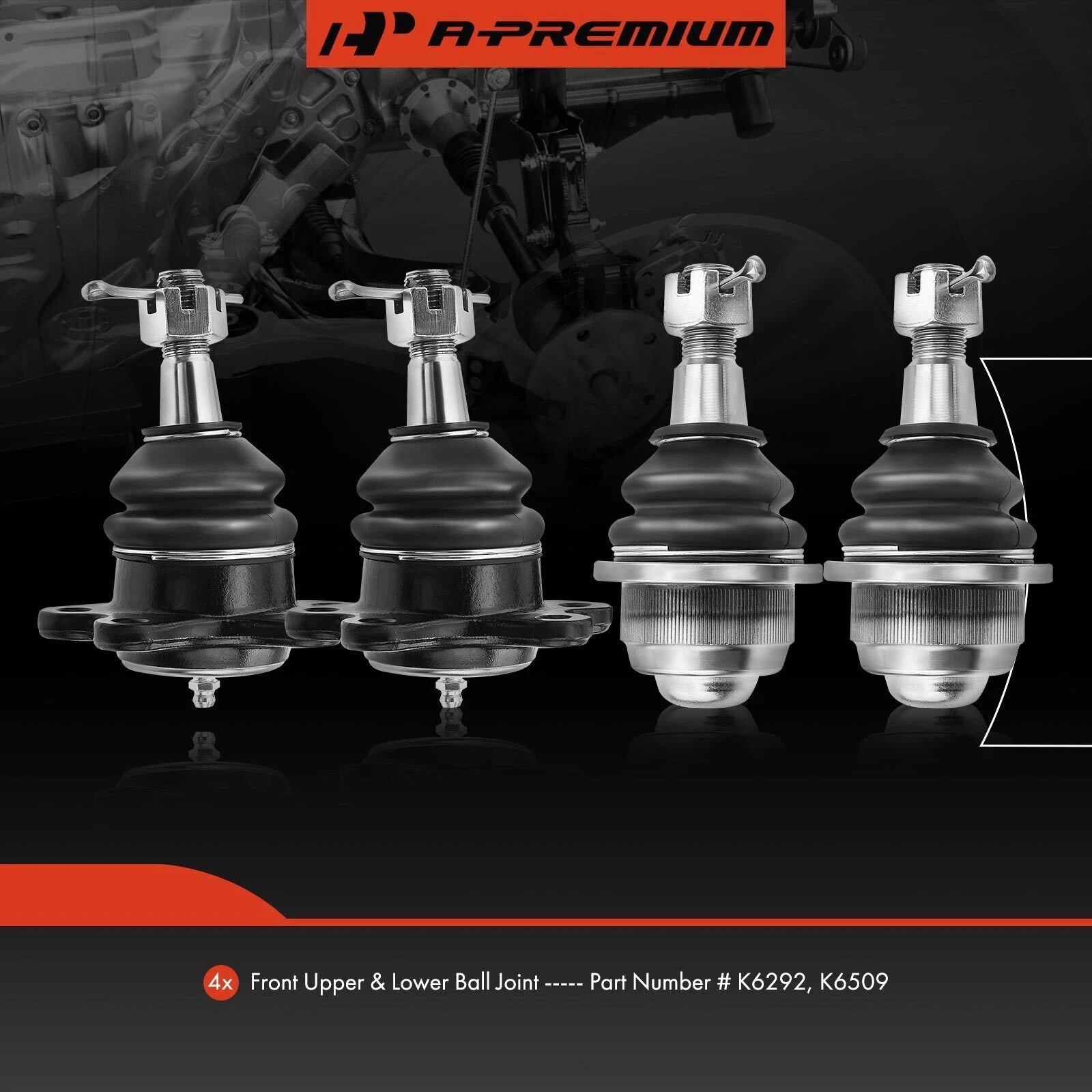 Set of 4 Front Side Ball Joints for GMC Yukon Chevrolet K1500 K2500