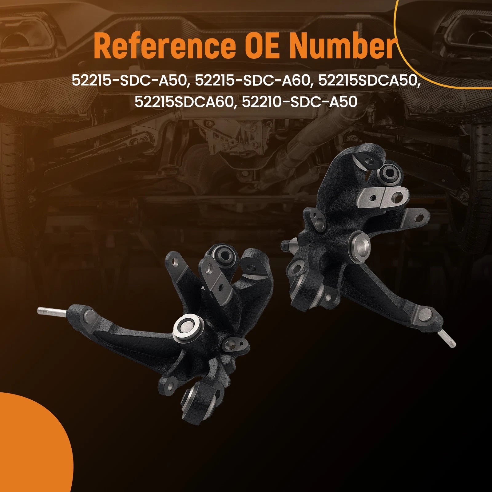 Pair Rear Steering Knuckle L/R for Honda Accord SE V6 (2007) 52210-SDC-A60 Steel