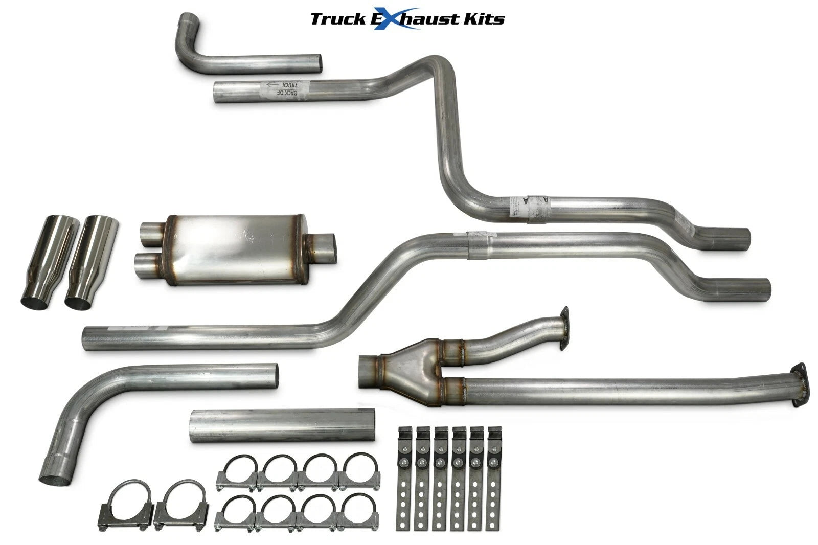 2.5" Dual Exhaust Kit for Toyota Tundra (2014–2021) Stainless Side Rolled Tip