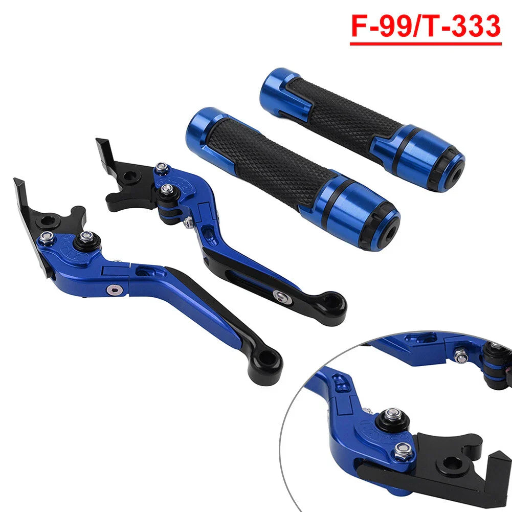 Blue Extendable Brake Clutch Levers & Handlebar Grips for Speed Triple 1050