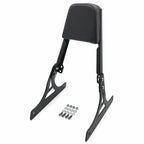Black Flame Backrest Sissy Bar with Leather Pad for Harley Softail (2000–2017)