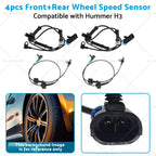 Set of 4 ABS Wheel Speed Sensors for Hummer H3 (2006–2010)