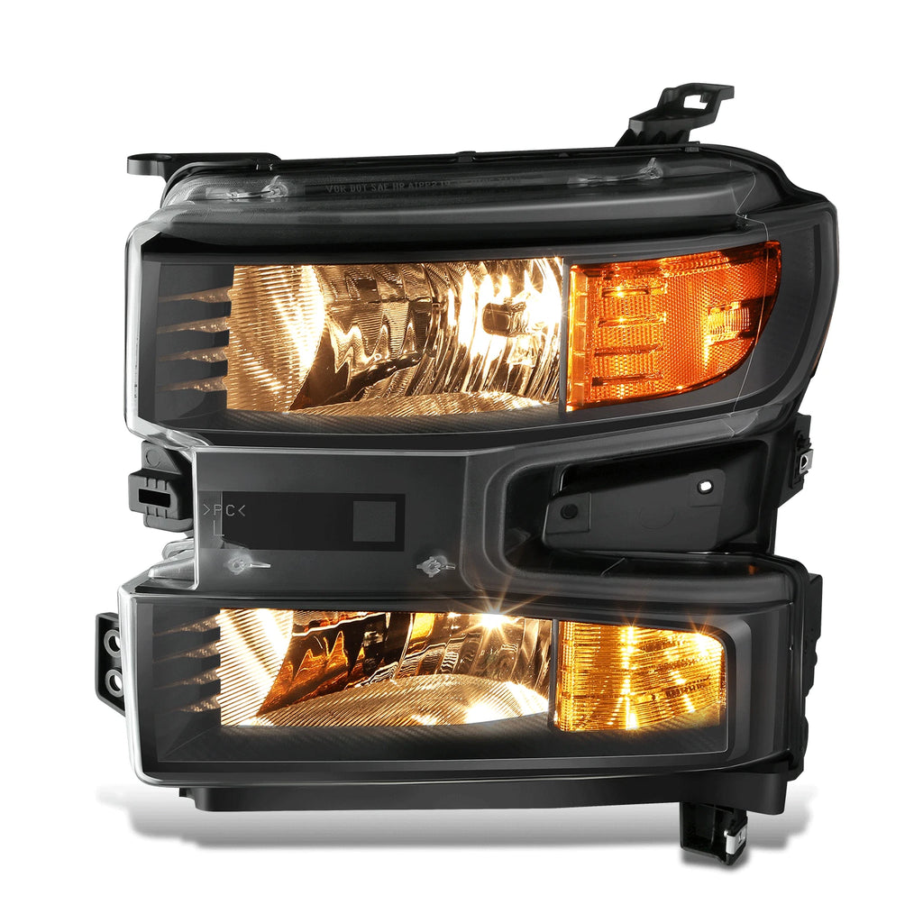 Left Headlight Assembly for Chevy Silverado 1500 LTD (2019–2022) Black Amber