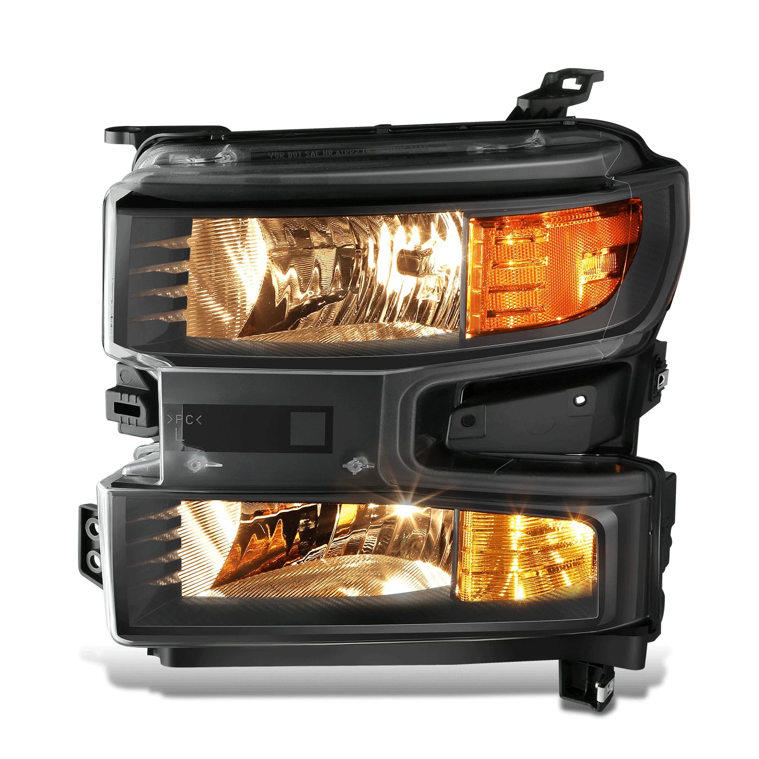 Left Headlight Assembly for Chevy Silverado 1500 LTD (2019–2022) Black Amber