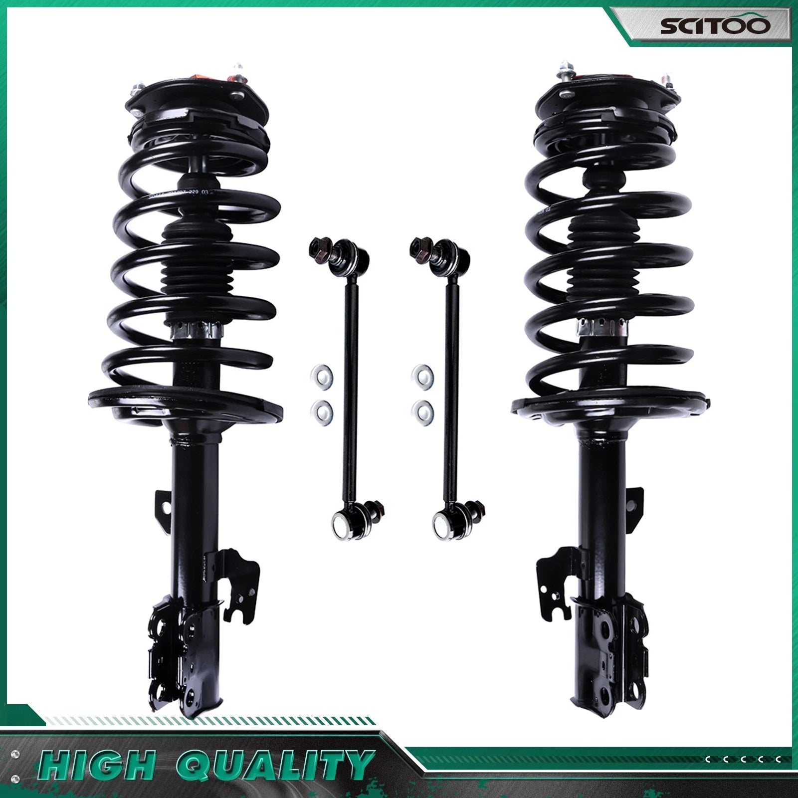 Front Complete Strut Spring Assembly & Sway Bar Links for Toyota Sienna (2004–2010)