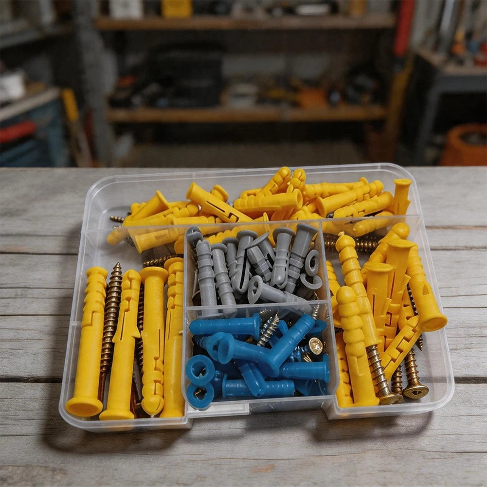 80pcs Expansion Anchors with Screws for Slate Concrete Brick