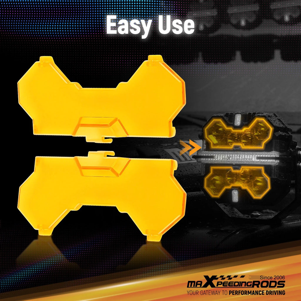 Amber Lens Cover for maXpeedingrods 3.5inch Square LED Driving Lights (2015–2023)