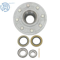 8 on 6.5" Galvanized Trailer Hub Kit for 7000 lbs Axle (#42 Spindle 14125A/25580)