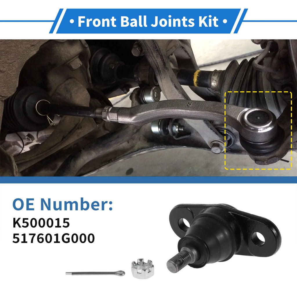 2X Front Lower Ball Joints for Hyundai Accent (2005–2010) No.K500015/517601G000