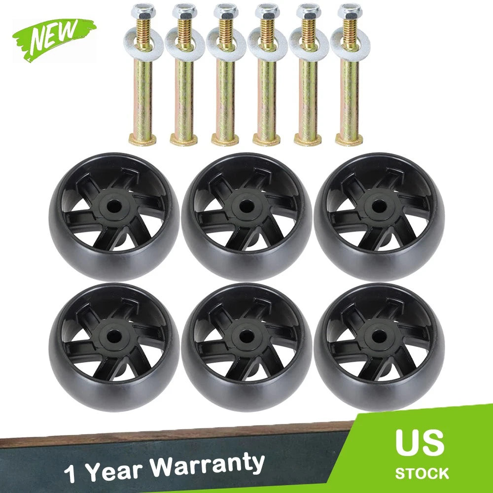Set of 6 Deck Wheels & Hardware Kit for Husqvarna (589527301, AYP, Sears 174873)