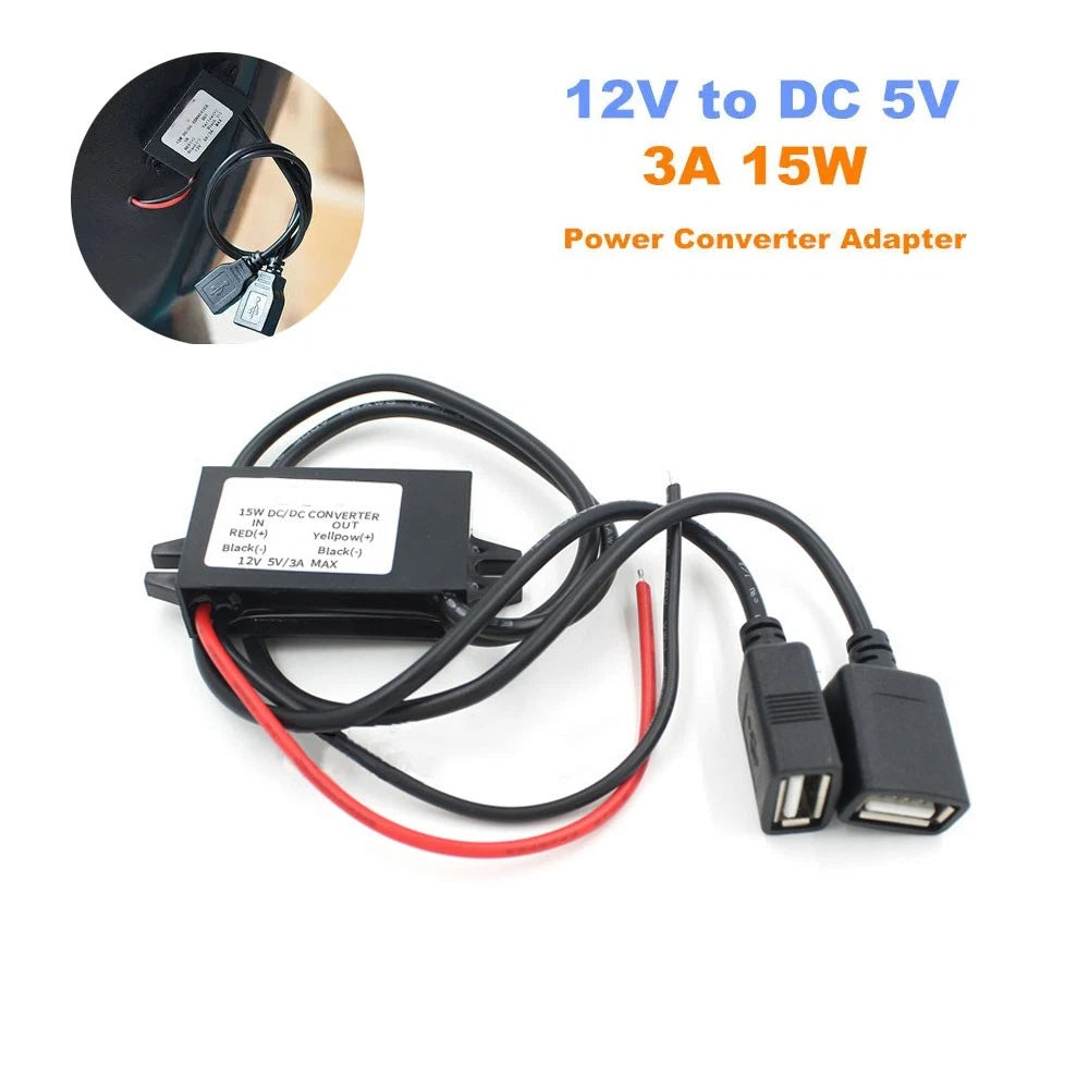 12V to DC 5V Dual USB Converter Module for Dash Cam (Universal)