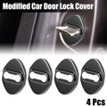 Set of 4 Door Lock Latch Striker Covers for Toyota (w/ Adhesive, Black)