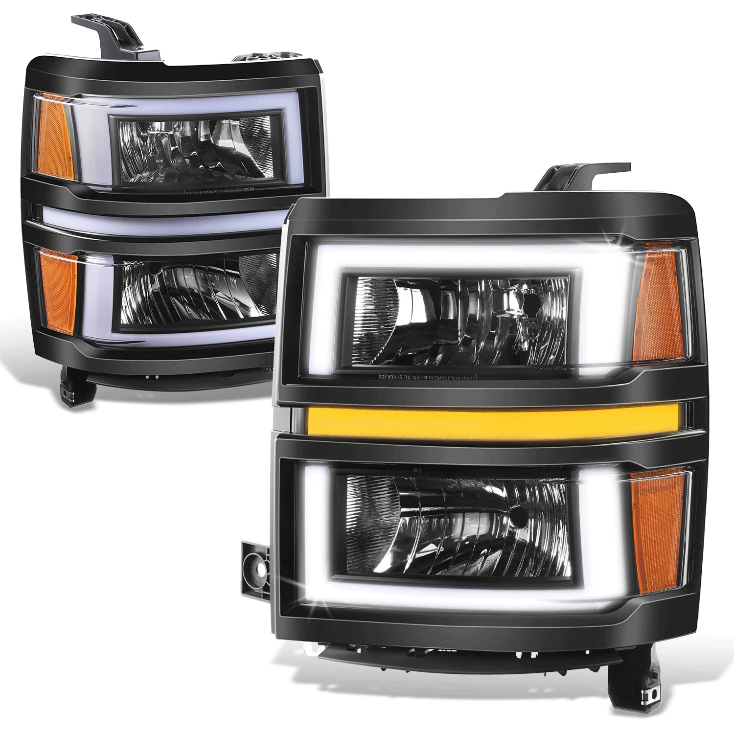3D LED DRL Sequential Headlights for Chevrolet Silverado 1500 (2014–2015)