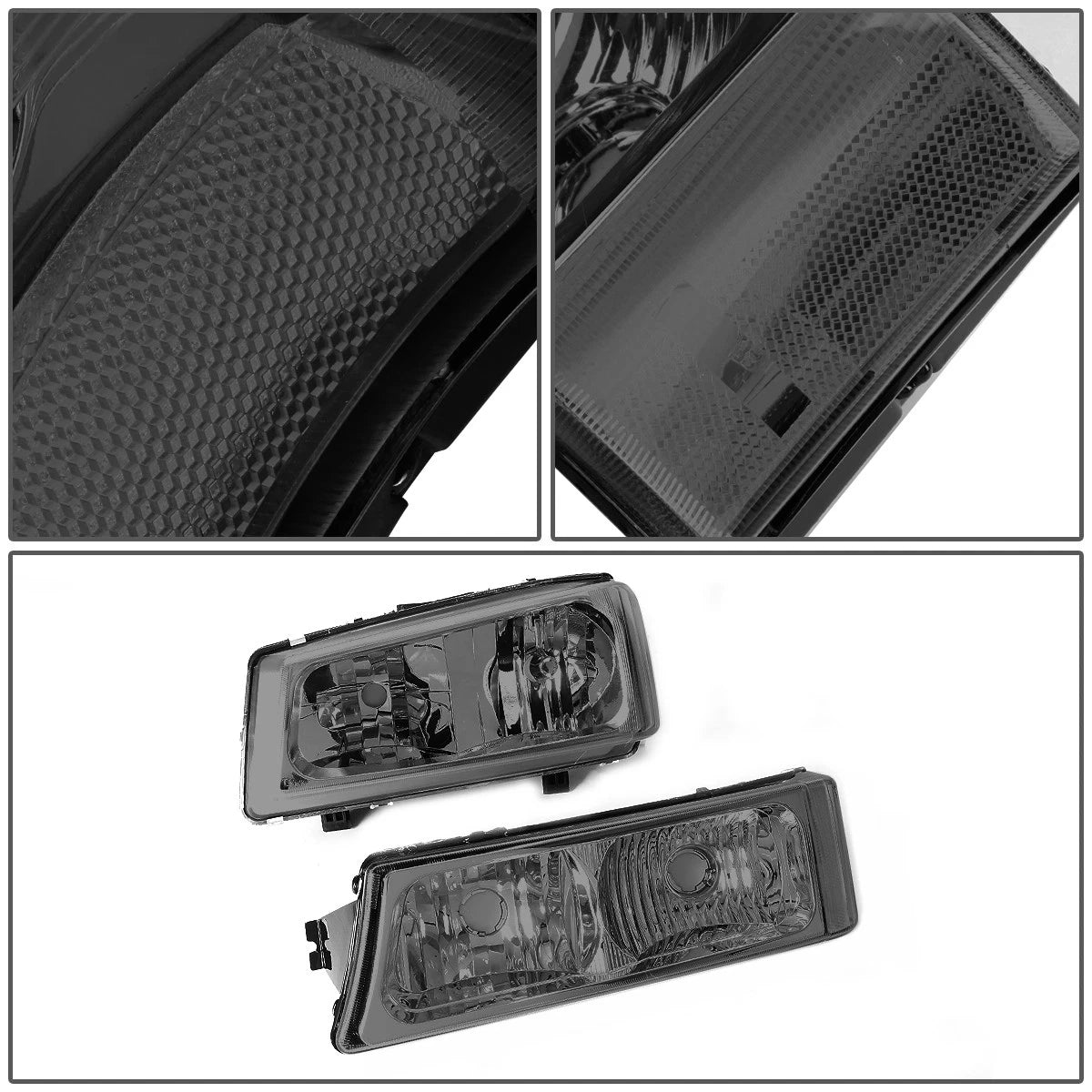 Smoked/Clear Side Headlight Bumper Lamps for Chevy Silverado (2003–2006)