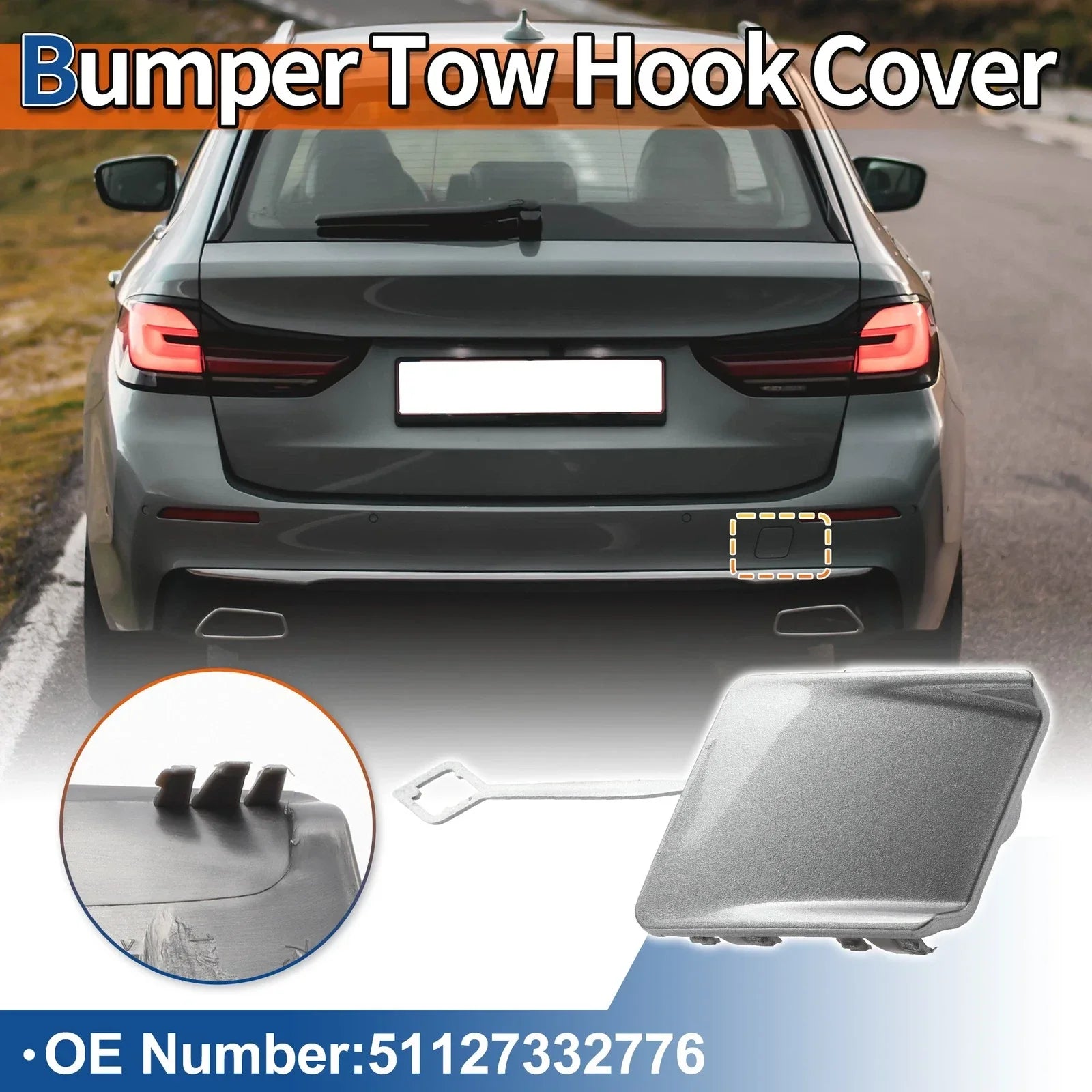 Tow Hook Cover for BMW 5-Series F10 Space Grey