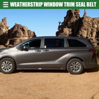 1 Pair Rear Door Window Weatherstrip for Toyota Sienna (2011–2020)