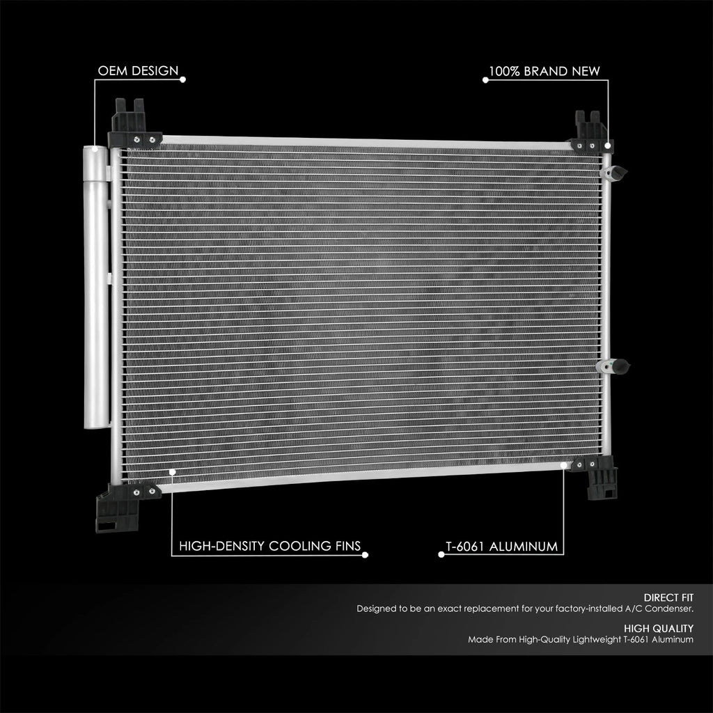 A/C Condenser for Lexus RX350 RX350L 2016–2019 (Factory Style Aluminum)