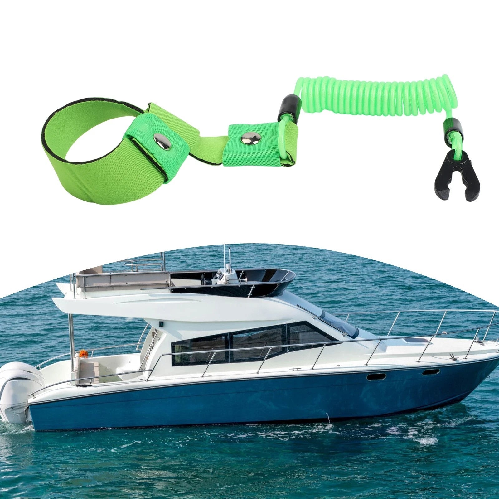 Green Nylon Waterproof Switch Lanyard for Jet Ski and Marine Outboard Motor