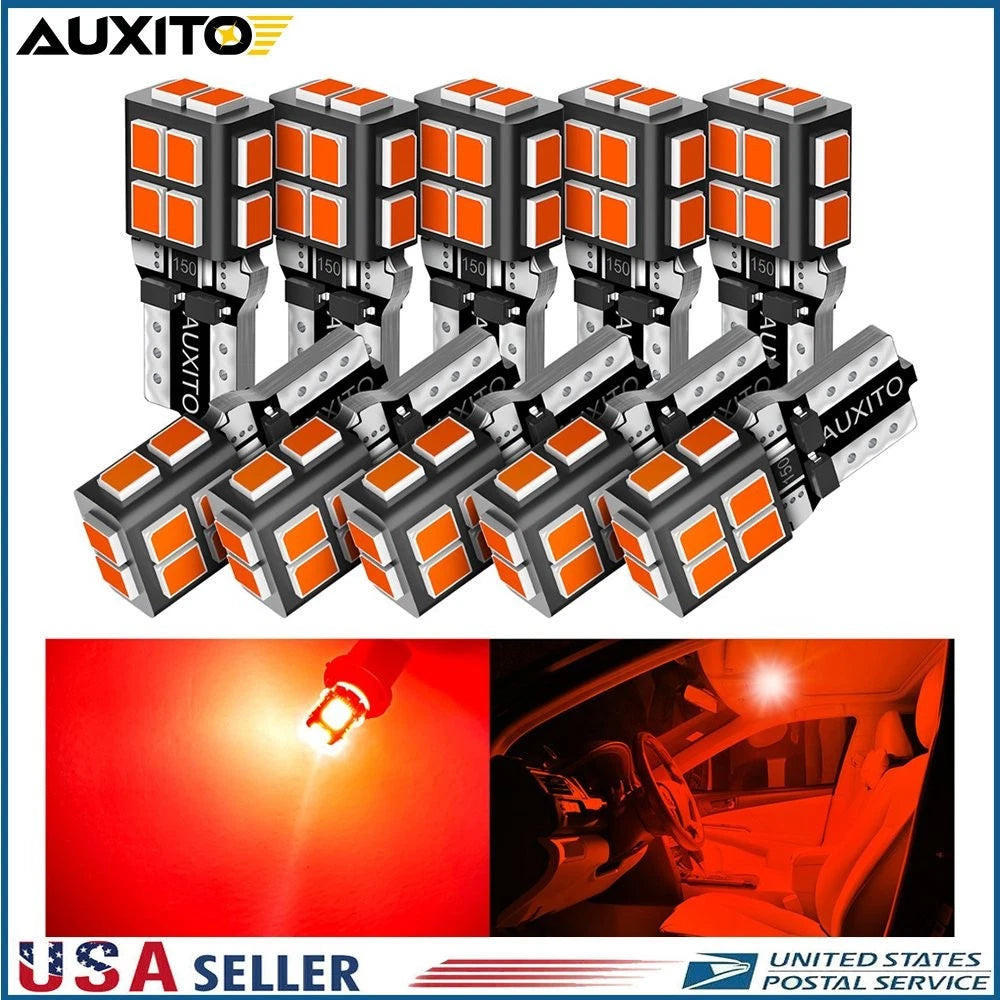 10X LED Parking Light Bulbs for AUXITO (168, 194, 2825, T10)