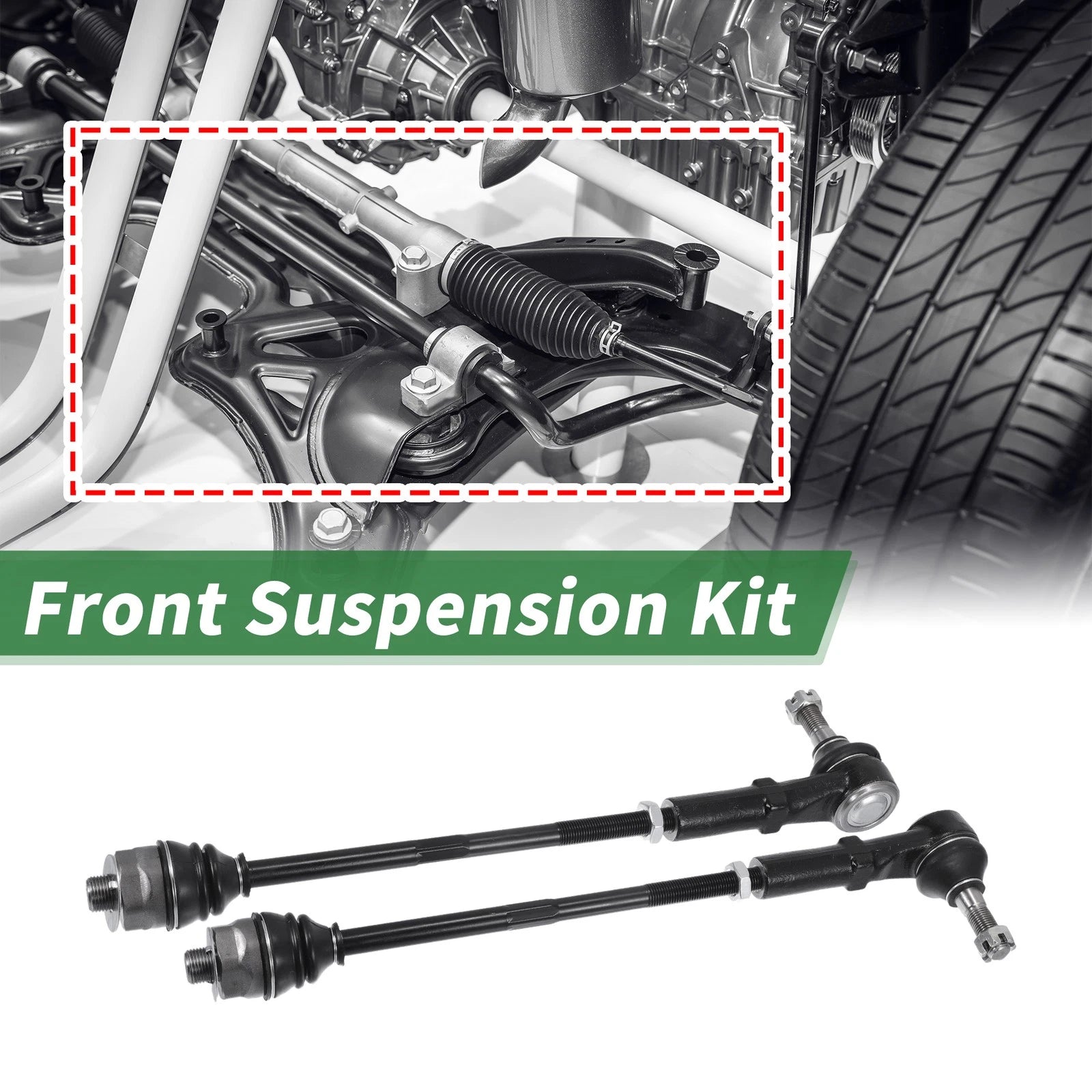 6pcs Front Suspension Kit Tie Rod End Sway Bar Link for Chevrolet Silverado 2500 (2001–2007)