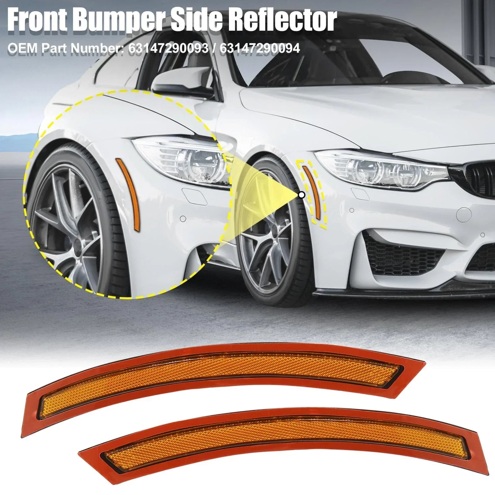 Front Bumper Reflectors for BMW F15 F85 Yellow
