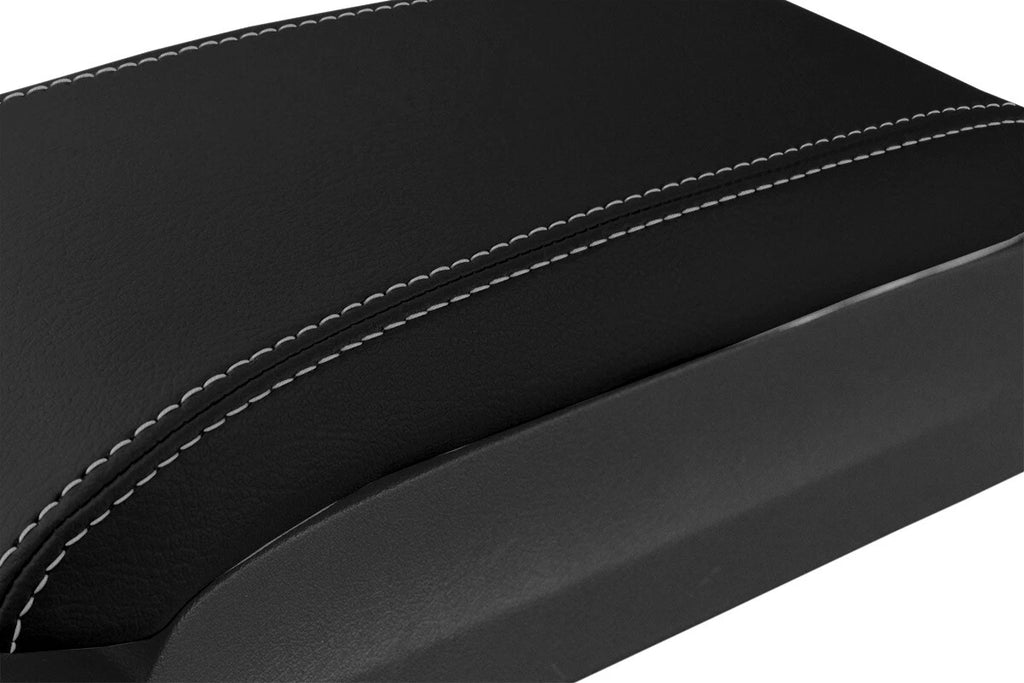 Leather Console Lid Armrest Cover for Jeep Patriot (2009–2017) Gray Stitch