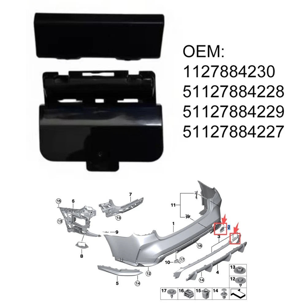 Tow Hook Cover for BMW 3 Series (2012–2019) OEM 51127884230 51127884228 51127884229 51127884227