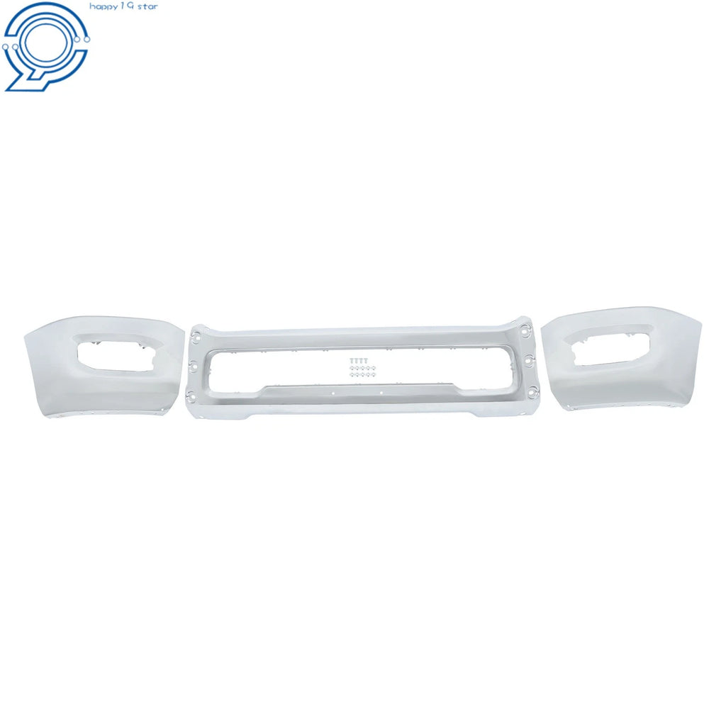 Front Bumper for RAM 2500 3500 (2019–2024) Black/Chrome Steel with Fog Holes