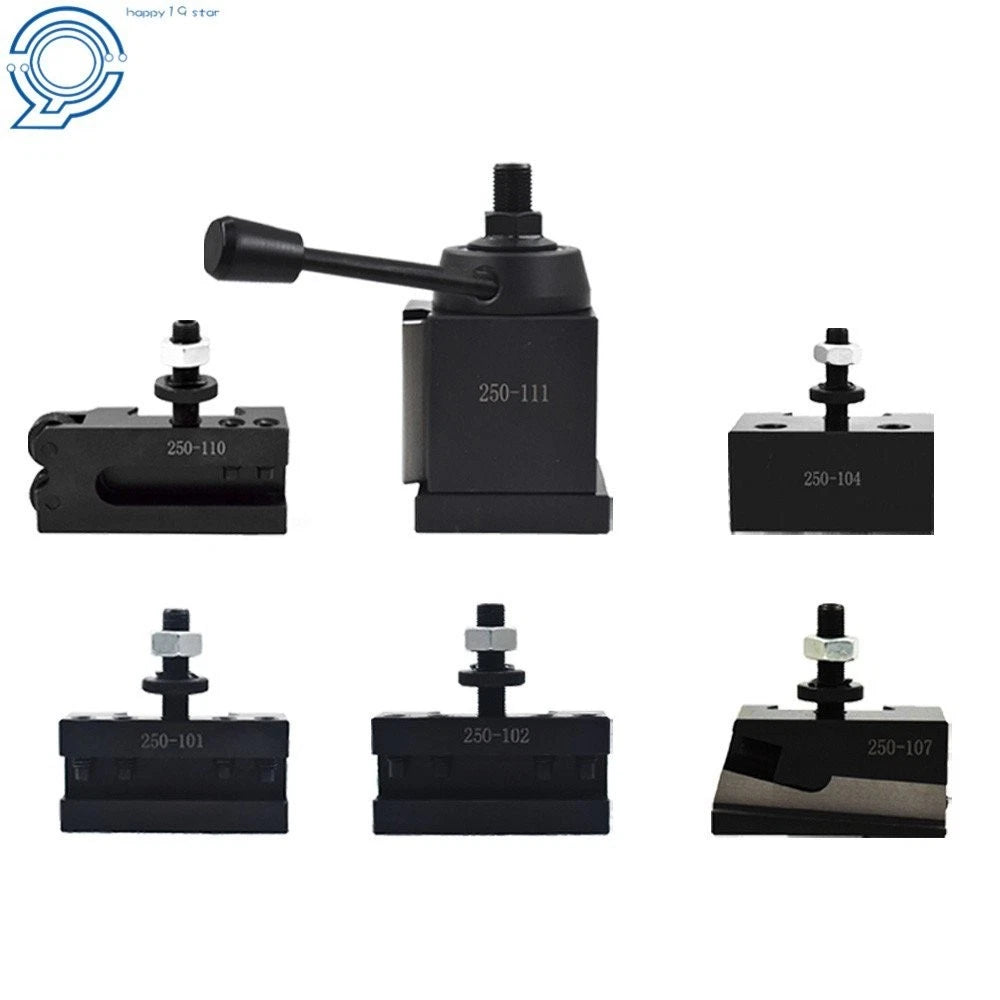 Set of 6 Wedge Type Tool Holders for Lathe 12"