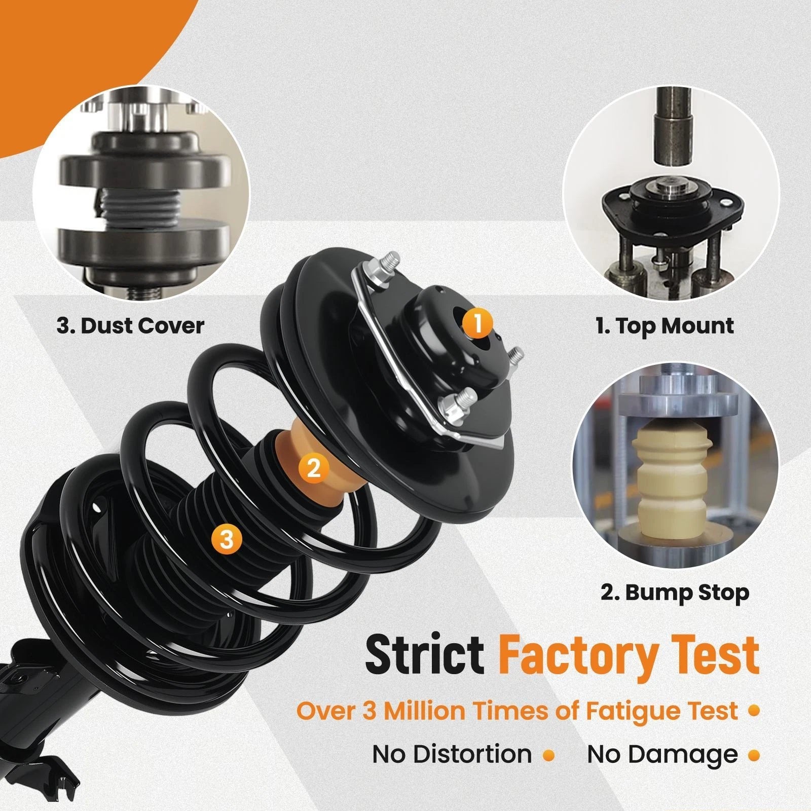Complete Struts Shocks with Coil Springs for Nissan Quest (2004–2009) 2 Pcs