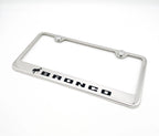 Chrome Stainless License Plate Frame for 2021–2025 Ford Bronco Script Logo