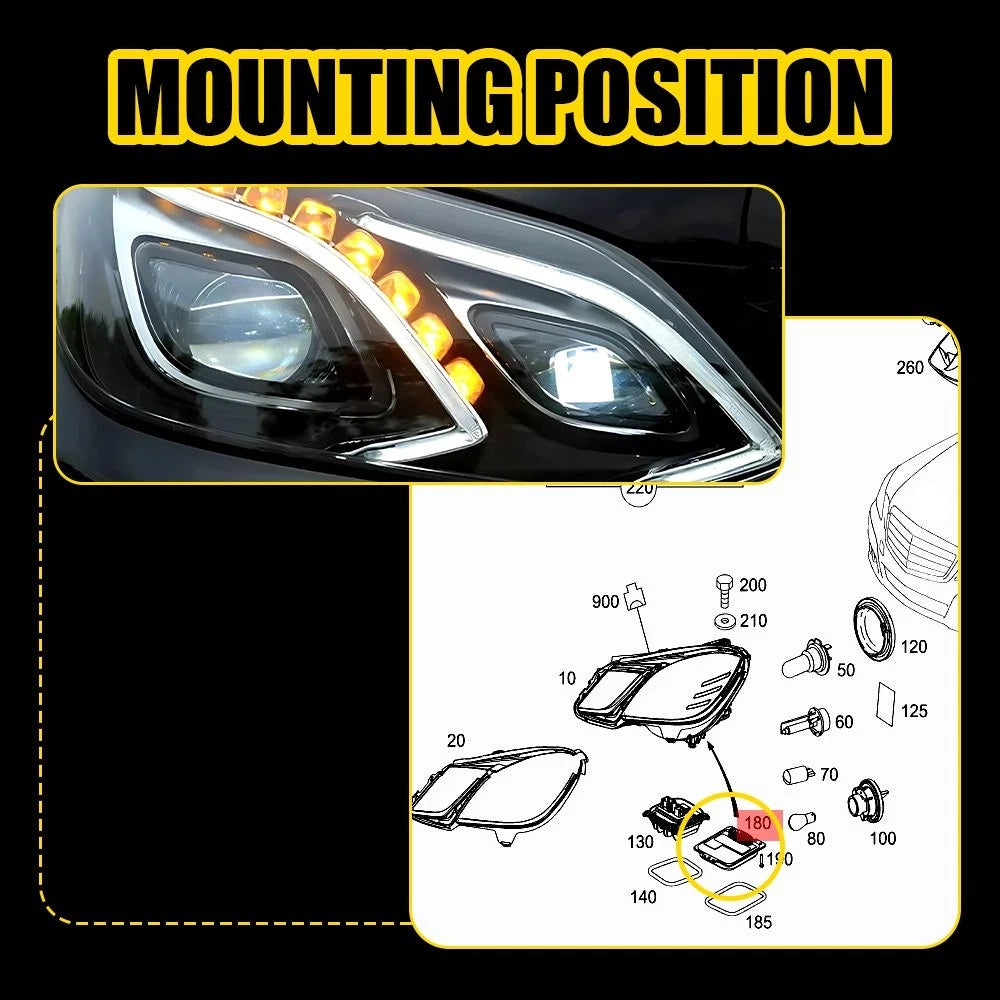 2X LED Ballast Headlight Control Unit for Mercedes-Benz E250 E300 E350 E400 (2014–2016)